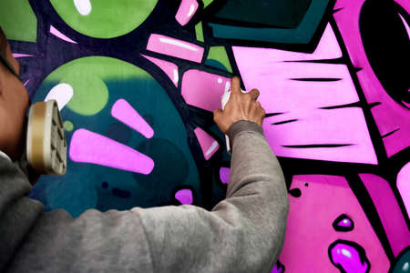 Graffiti artist paintingの写真素材