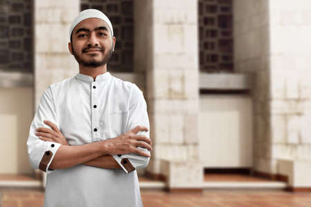 Muslim man smilingの写真素材