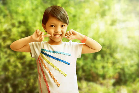 Asian little girl smilingの写真素材