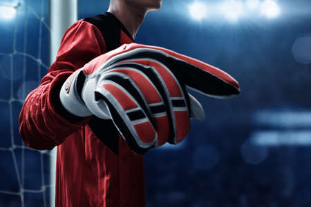 Soccer goalkeeper glovesの写真素材
