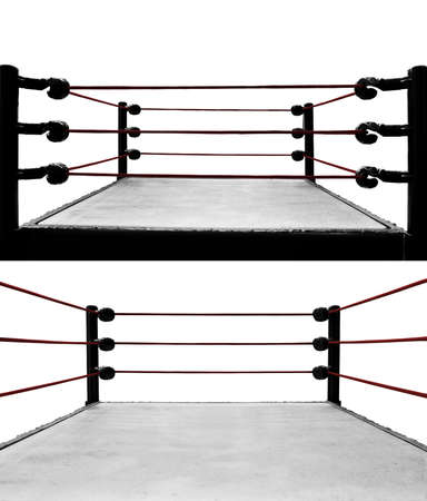 Set of boxing ring isolated on white backgroundの写真素材