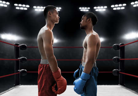 Two boxers on the ringの写真素材