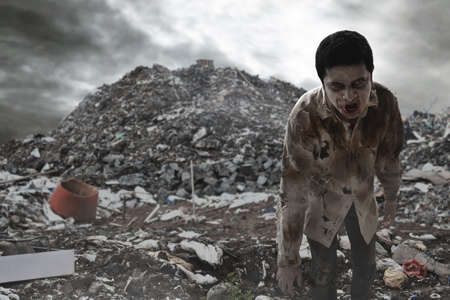 Scary zombie man