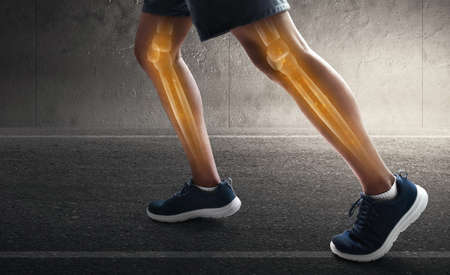 Runner feet runningの写真素材