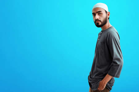 Portrait of asian muslim manの写真素材
