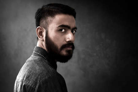 Portrait of handsome bearded man