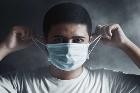 Man wearing medical face mask