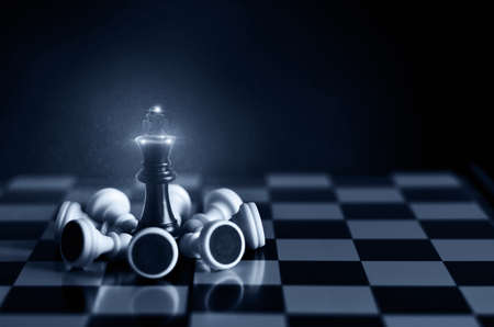 Chess pieces on chess boardの写真素材