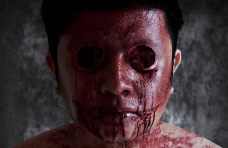 Scary ghost face, halloween themeの写真素材