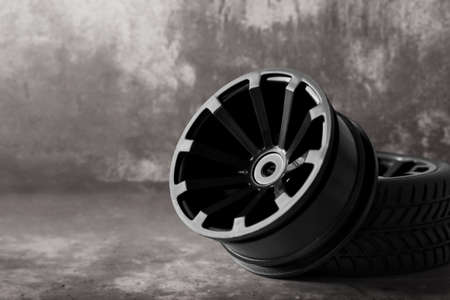 Car tires on the street