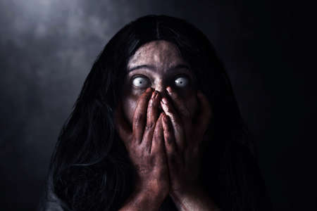 Scary ghost woman, halloween theme