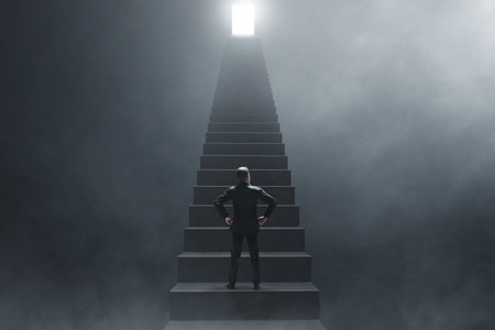 Business man in the forest 3d illustrationの写真素材