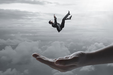 Falling business man 3d illustrationの写真素材