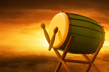 Bedug drum on 3d illustrationの写真素材