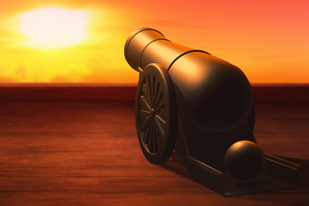 Ramadan cannon on 3d illustrationの写真素材