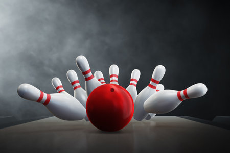 Bowling ball on 3d illustrationの写真素材