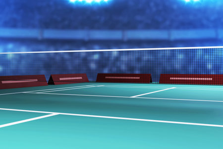 Badminton court on 3d illustrationの写真素材