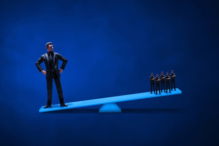 Big boss help employee 3d illustrationの写真素材