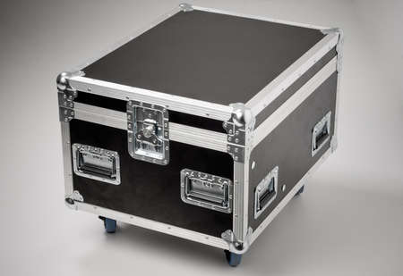  Metallic rivets of a road case (for transporting music and lightning equipment).