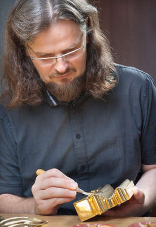 gilding in the traditional wayの写真素材