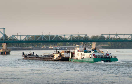 freight traffic our danube riverの写真素材