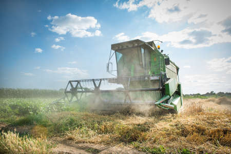  combine working on the Wheat field