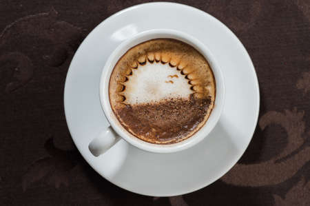 cup of espresso coffee on the tableの写真素材