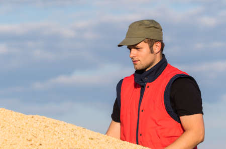 young farmer and soy beans