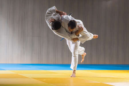 Judo sport training in the sports hallの写真素材