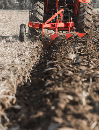 Tractor preparing land for sowingsの写真素材