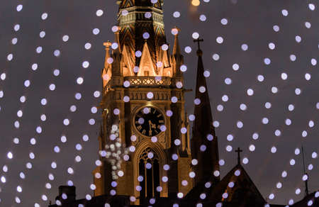 Christmas decoration of the streets during holidays