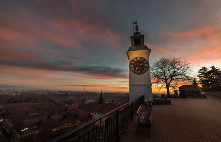 Beautiful fortress of Petrovardin on a morning sunrise - Novi Sadの写真素材