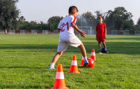 Young Soccer Players at Speed and Agility Practice Session