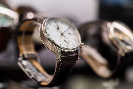 Expensive watches in a luxury storeの写真素材