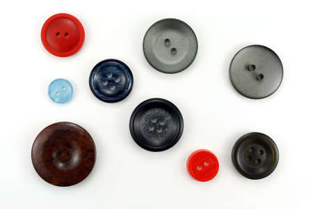 Buttons for sewing on a white background