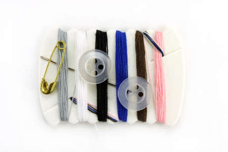 Threads for sewing on a white background