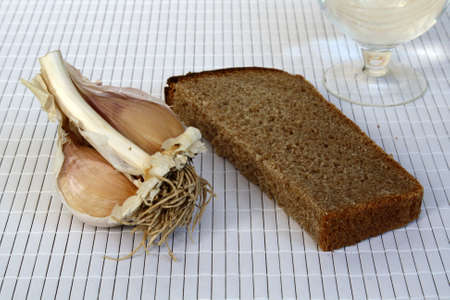 Garlic and rye breadの写真素材