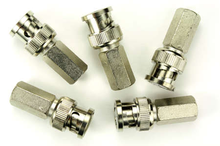 BNC connector on a white backgroundの写真素材