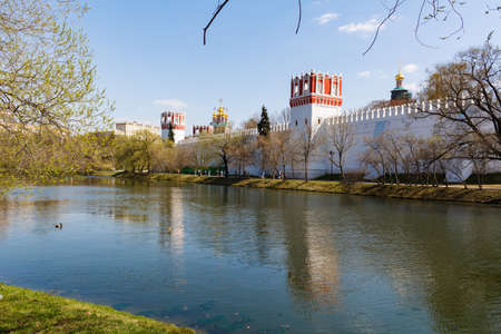 Novodevichy convent, view from the Bolshoi Novodevichy pond. Moscow, Russiaの写真素材