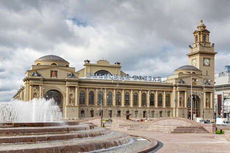 MOSCOW, RUSSIA - September 16, 2017 - The main building of Kievsky railway station in Moscowのeditorial素材