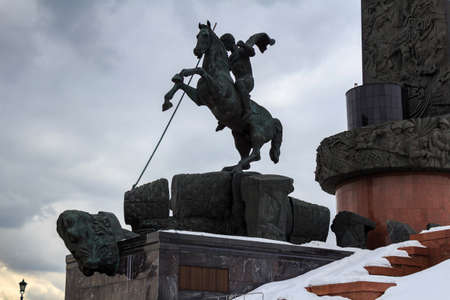 Moscow, Russia - March 22, 2018: Victory Monument. The central monument of the park ensemble on...