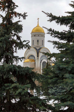 Moscow, Russia - March 22, 2018: Church of St. Great Martyr George the Victorious on Poklonnaya Hill in winterのeditorial素材