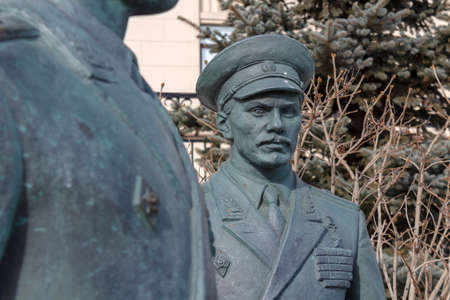 Moscow, Russia - March 25, 2018: Monument to the heroes of the film Officers near the building of the Ministry of defence of the Russian Federationのeditorial素材