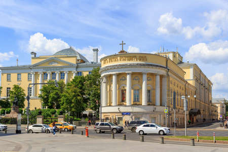 Moscow, Russia - June 03, 2018: Temple of Martyr Tatiana at Lomonosov Moscow State University (MSU) on Bol'shaya Nikitskaya street in Moscowのeditorial素材