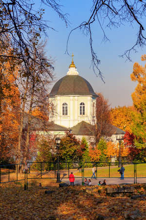 Moscow, Russia - October 17, 2018: Church of the icon of the mother of God in Tsaritsyno park in...