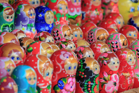 Moscow, Russia - August 06, 2018: National Russian souvenir Matryoshka doll in various paints...