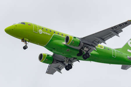 Moscow, Russia - March 17, 2019: Aircraft Embraer ERJ-170SU (ERJ-170-100 SU) VQ-BYM of S7 - Siberia...