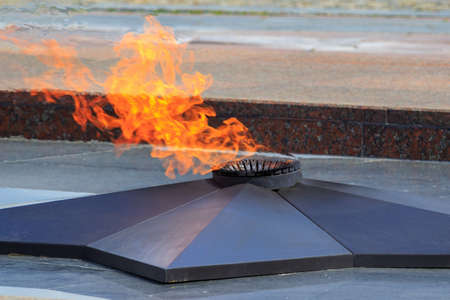 Moscow, Russia - June 09, 2018: Eternal Flame on Victory Park on Poklonnaya Hill in Moscow