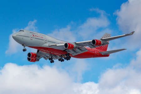 Moscow, Russia - March 26, 2019: Aircraft Boeing 747-446 EI-XLH of Rossiya - Russian Airlines...
