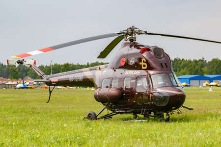 Balashikha, Moscow region, Russia - May 25, 2019: Soviet multipurpose helicopter MI-2M RA-15768...